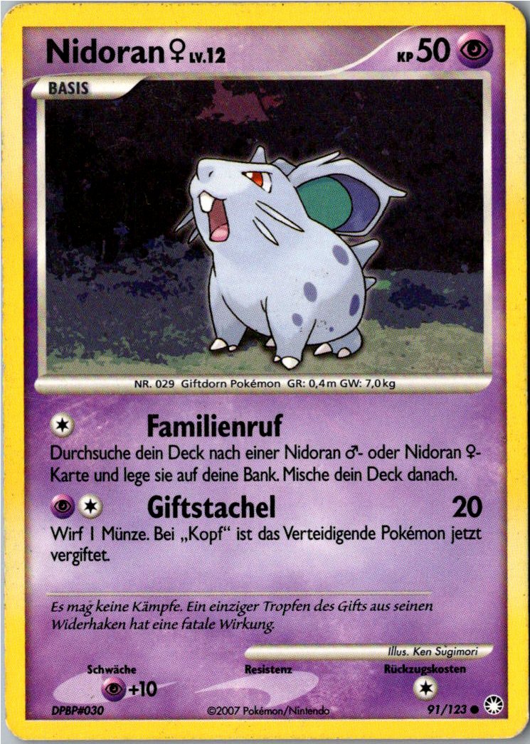 Nidoran 91/123 Geheimnisvolle Schätze – Vorderseite