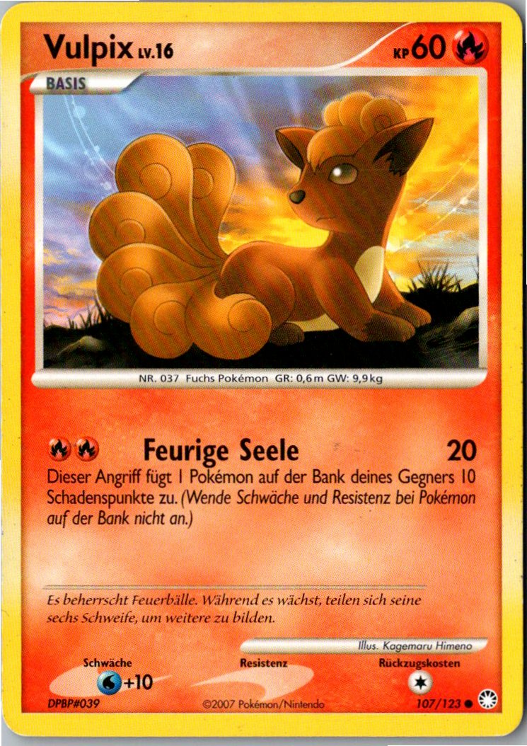 Vulpix 107/123 Geheimnisvolle Schätze – Vorderseite