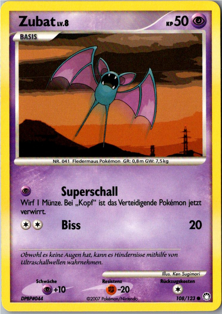 Zubat 108/123 Geheimnisvolle Schätze – Vorderseite