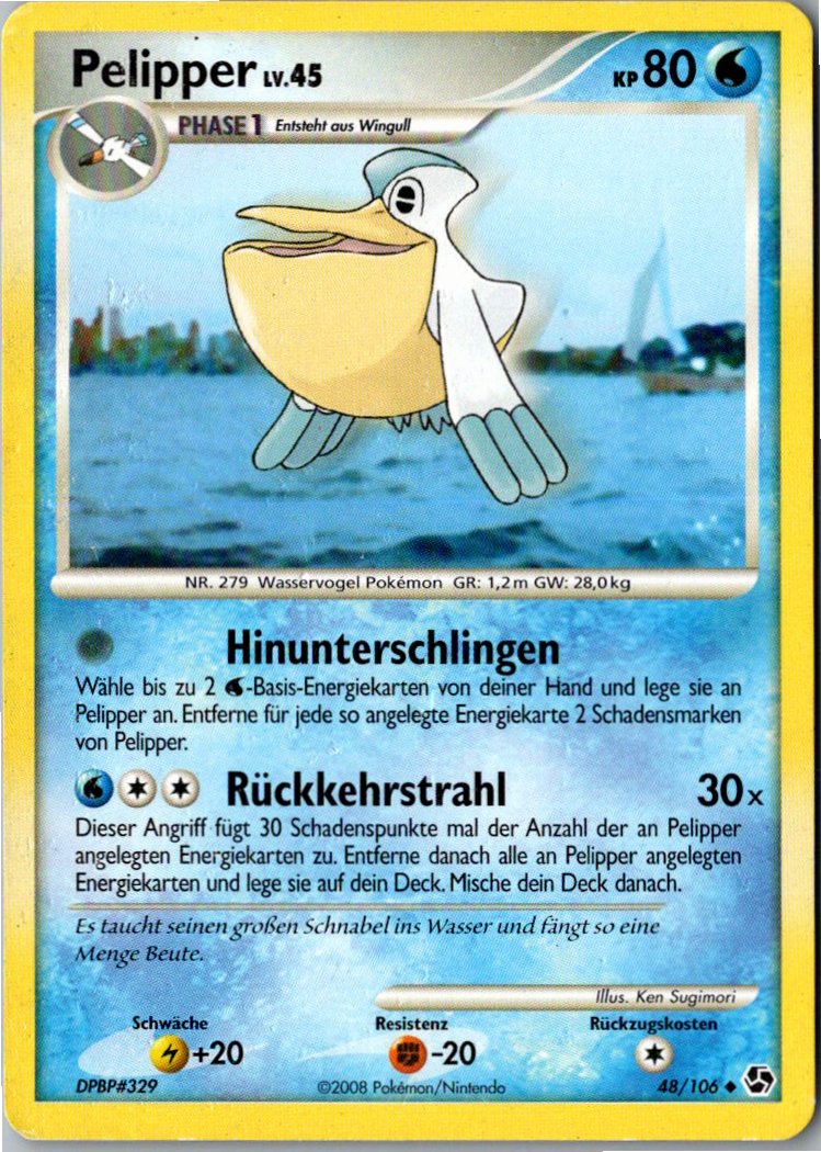 Pelipper 48/106 Epische Begegnungen – Vorderseite
