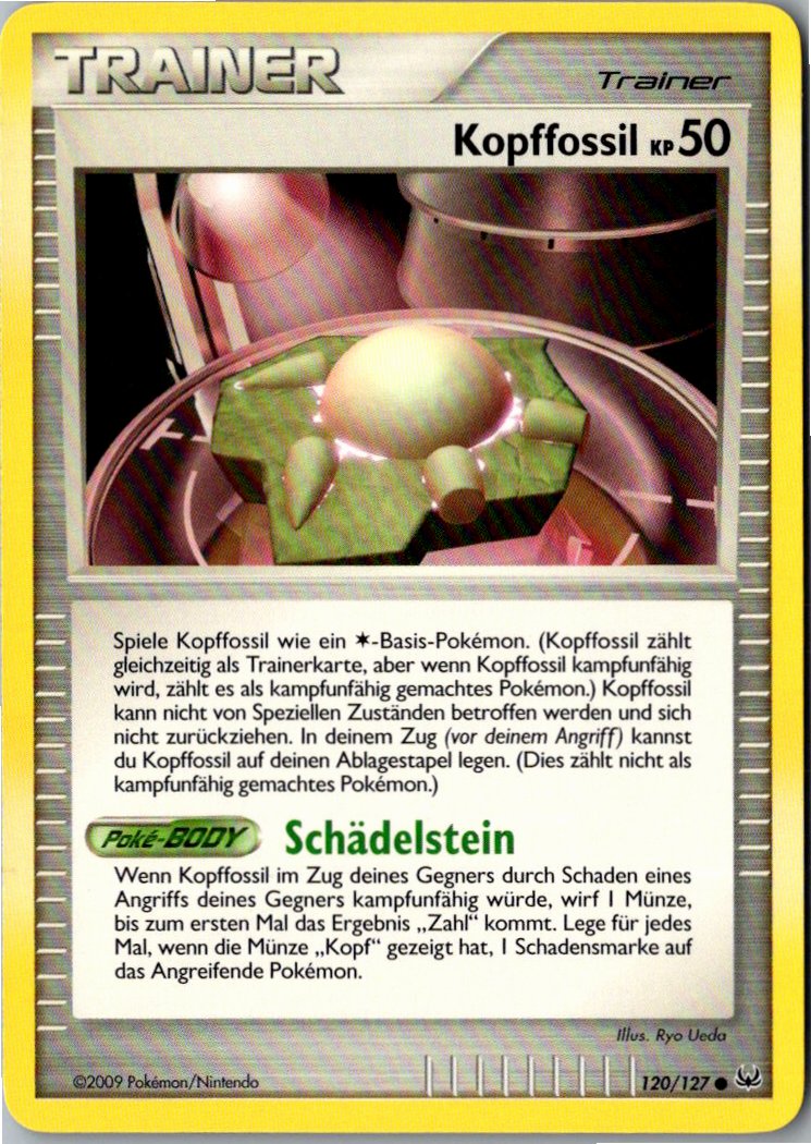 Kopffossil 120/127 Platin – Vorderseite