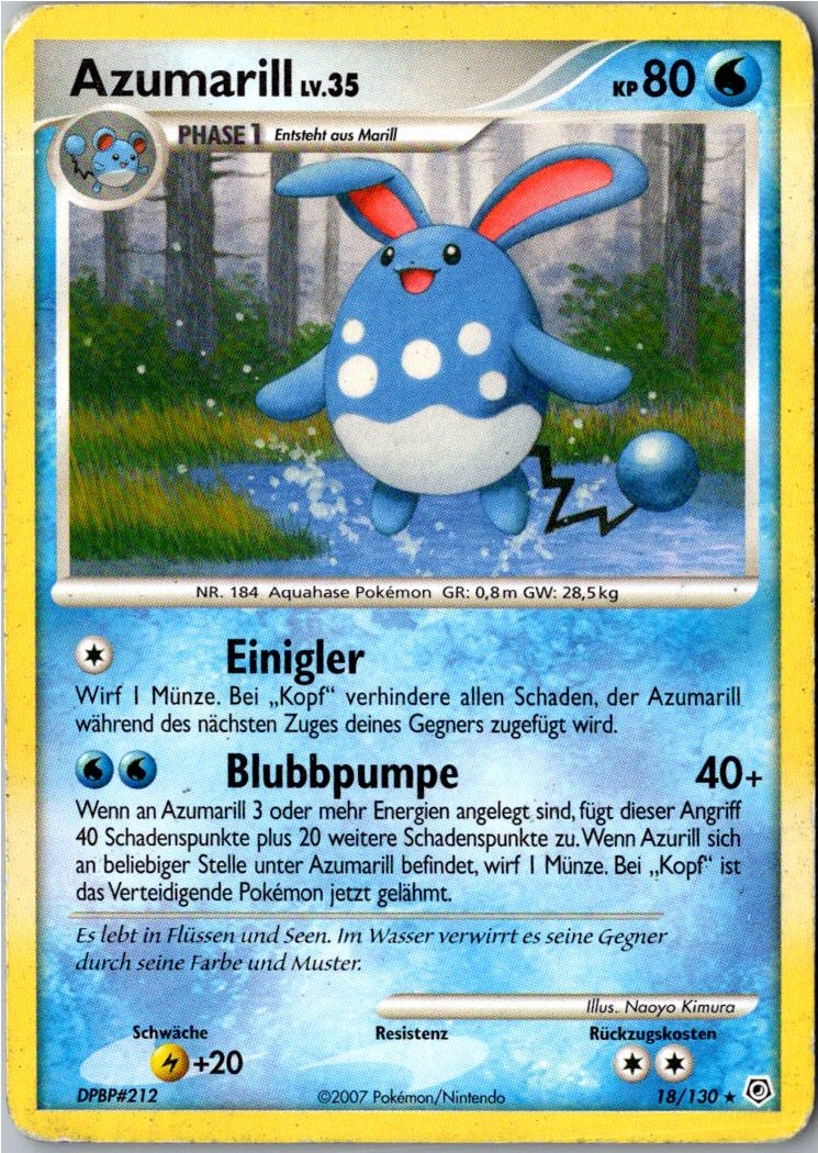 Azumarill 18/130 Diamant & Perl – Vorderseite