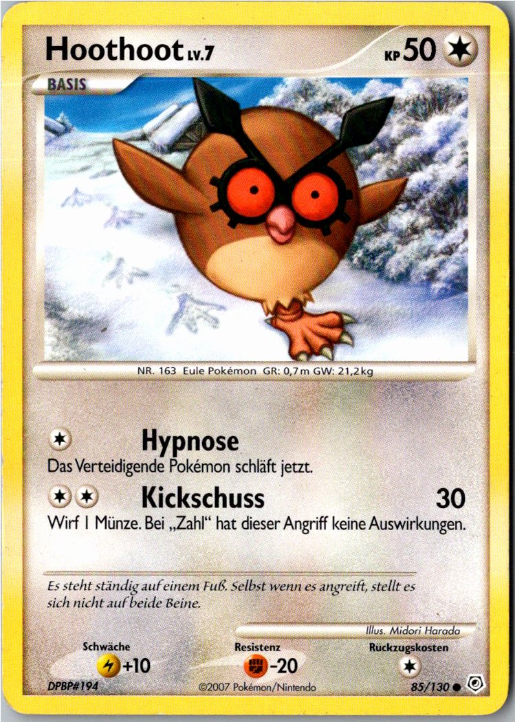 Hoothoot 85/130 Diamant & Perl – Vorderseite