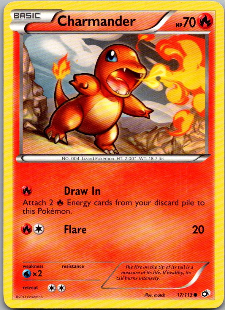 Charmander Glumanda 17/113 Legendary Treasures – Vorderseite