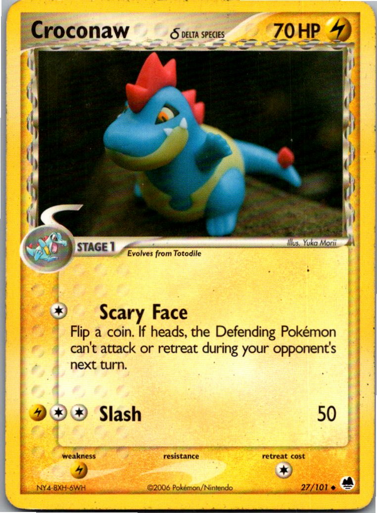 Croconaw δ Tyracroc δ 27/101 EX Dragon Frontiers – Vorderseite