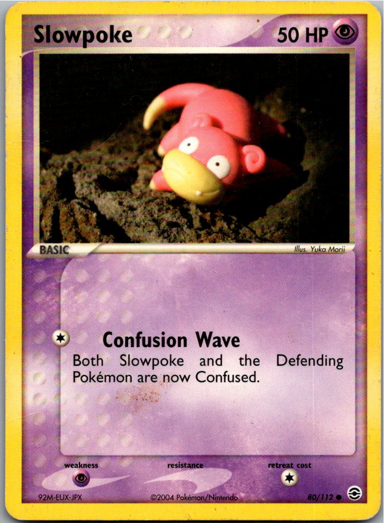 Slowpoke Flegmon 80/112 EX Feuerrot & Blattgrün – Vorderseite