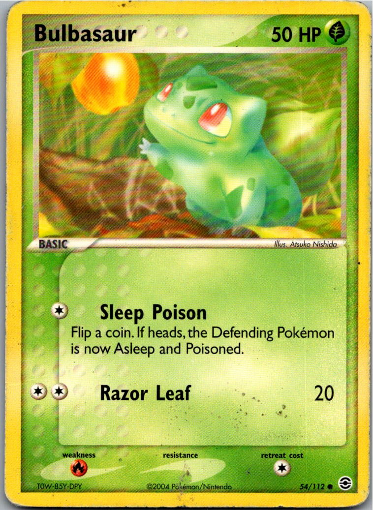 Bulbasaur Bisasam 54/112 EX Feuerrot & Blattgrün – Vorderseite