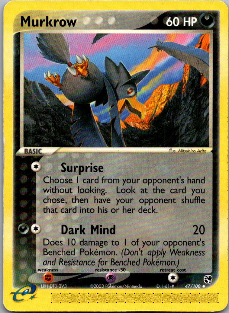 Murkrow Kramurx 47/100 EX Sandsturm – Vorderseite