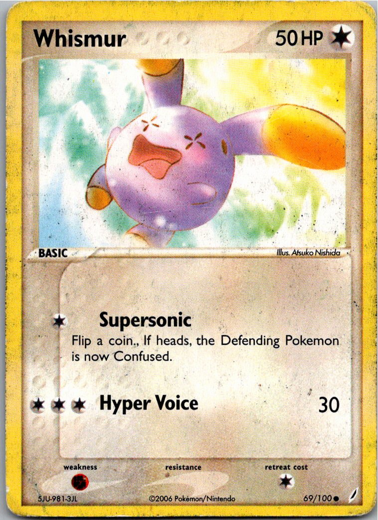 Whismur Flurmel 69/100 EX Crystal Guardians – Vorderseite