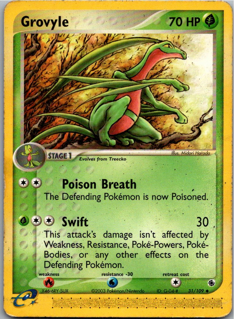 Grovyle Reptain 31/109 EX Rubin & Saphir – Vorderseite