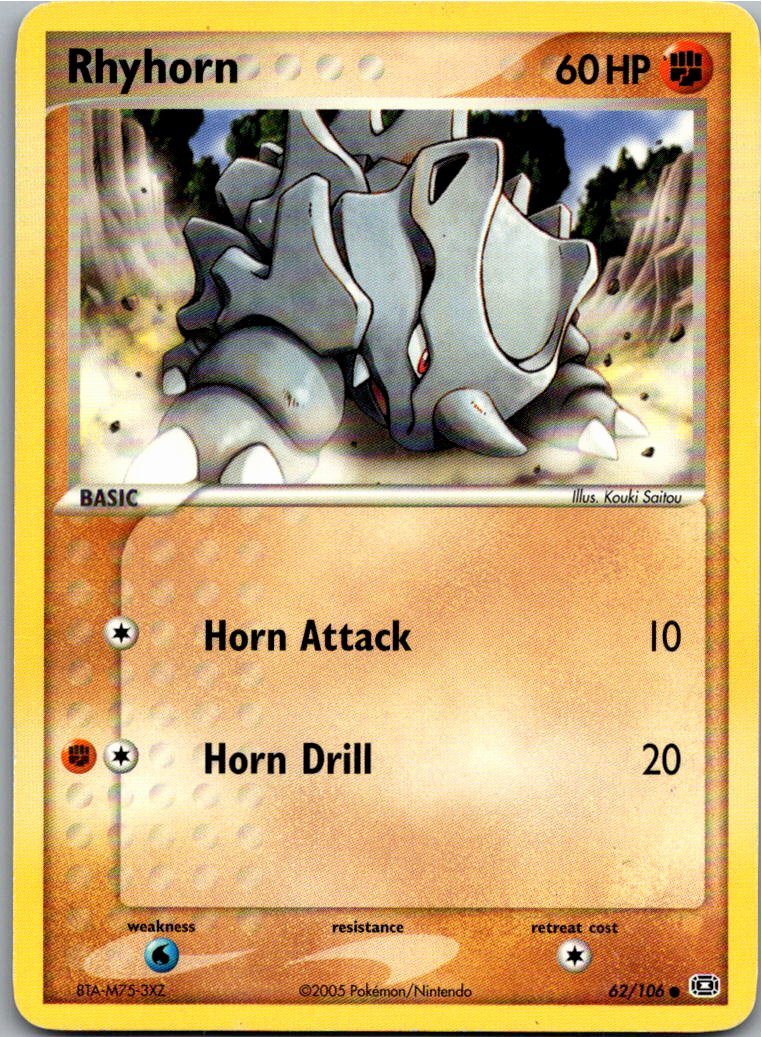Rhyhorn Rihorn 62/106 EX Smaragd – Vorderseite