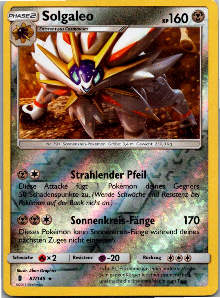 Solgaleo 87/145 Stunde der Wächter – Vorderseite