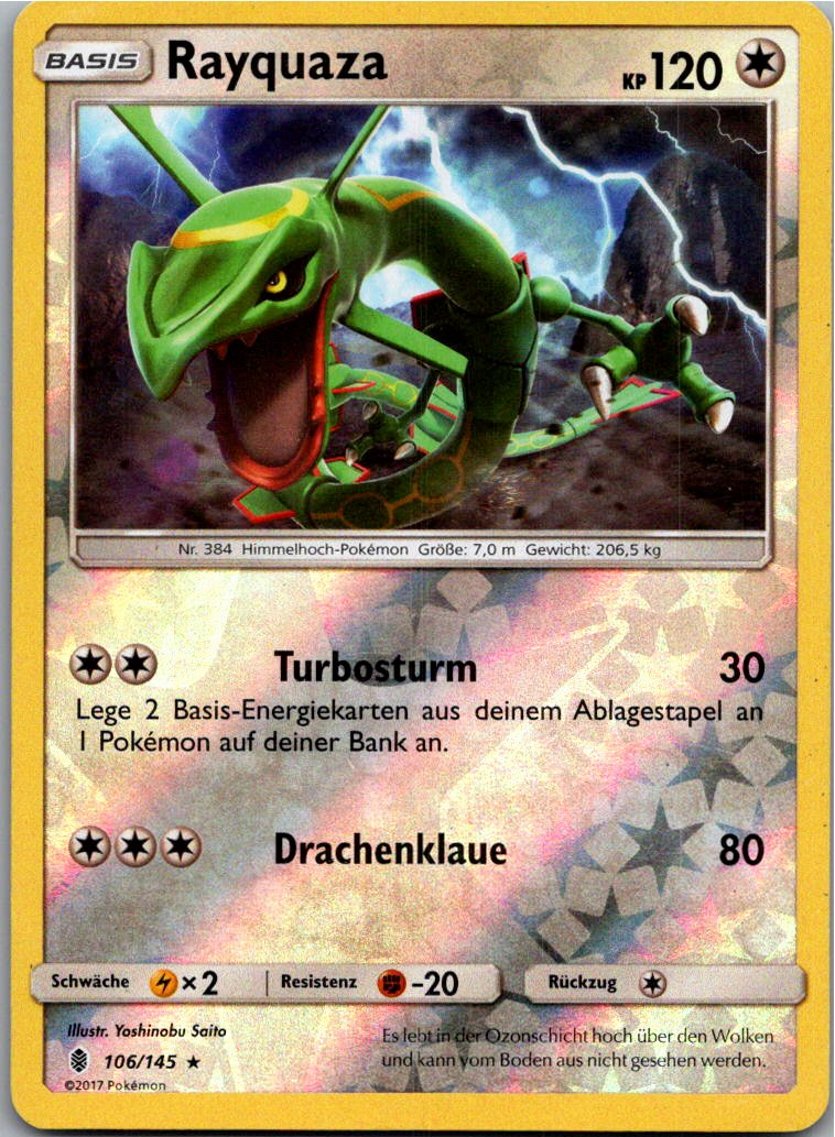 Rayquaza 106/145 Stunde der Wächter – Vorderseite