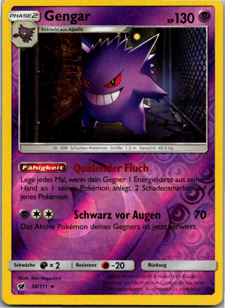Beispiel: Gengar 38/111 Aufziehen der Sturmröte