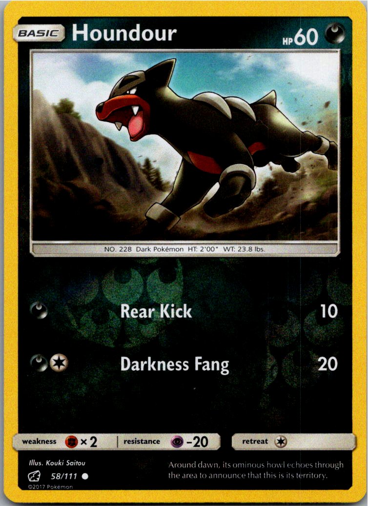 Houndour Hunduster 58/111 Aufziehen der Sturmröte – Vorderseite