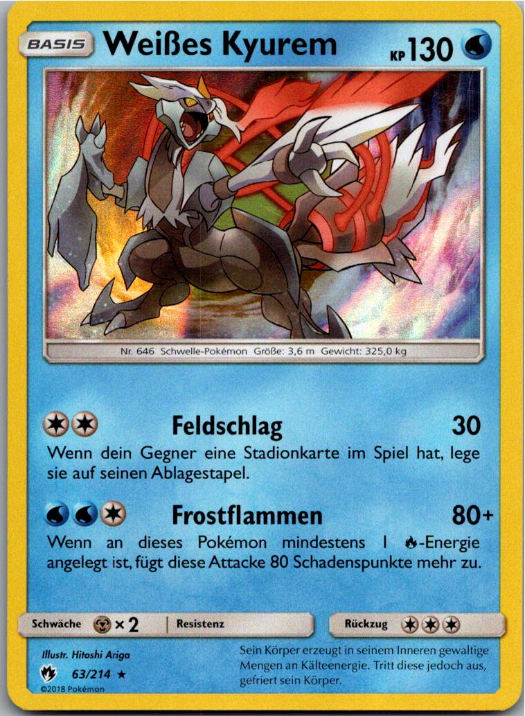 Weißes Kyurem 63/214 Echo des Donners – Vorderseite