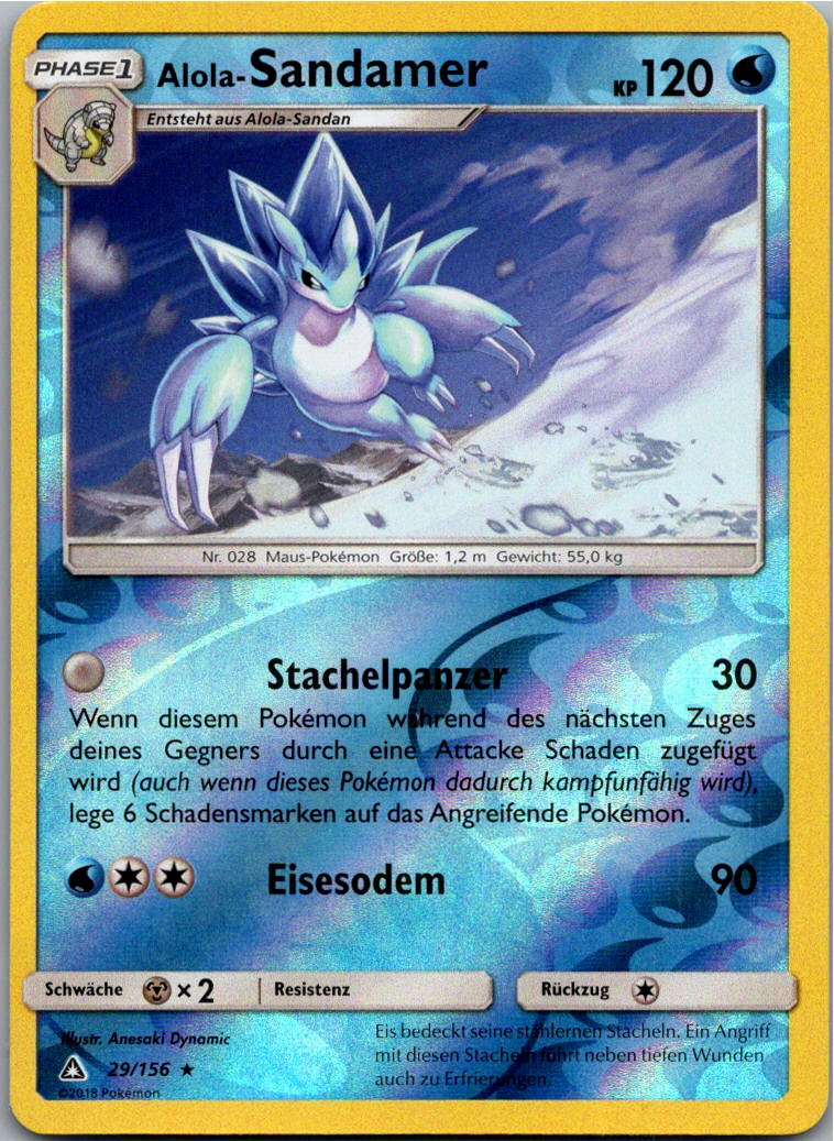 Alola-Sandamer 29/156 Ultra-Prisma – Vorderseite