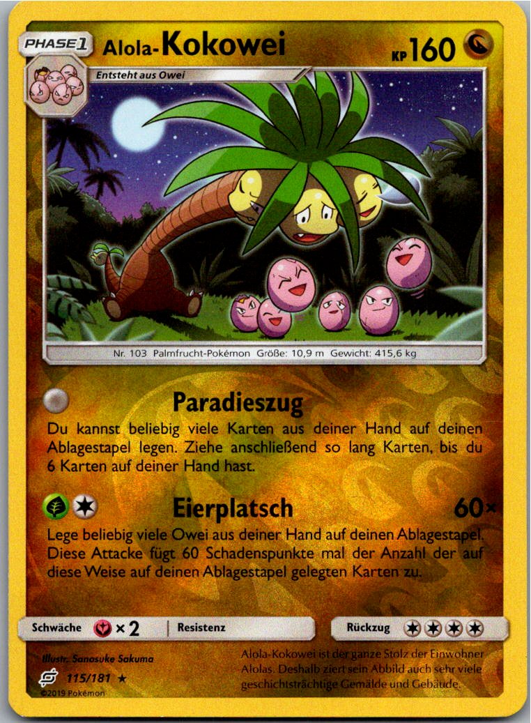 Alola-Kokowei 115/181 Teams Sind Trumpf – Vorderseite