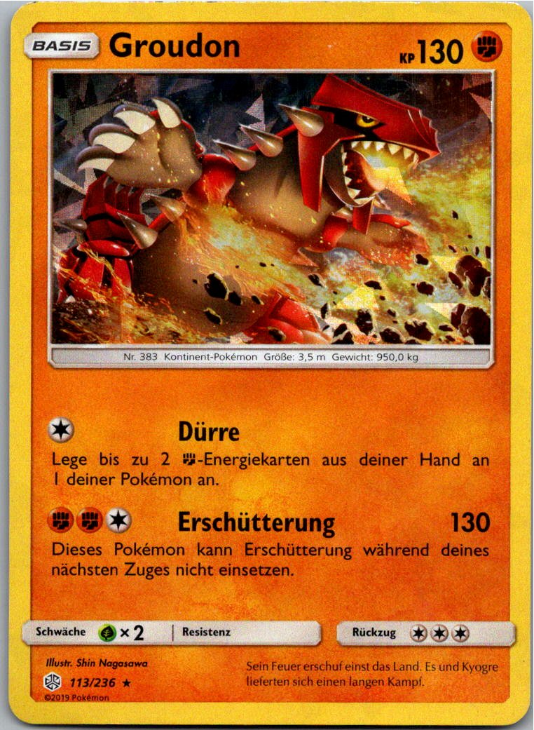 Groudon 113/236 Welten im Wandel – Vorderseite