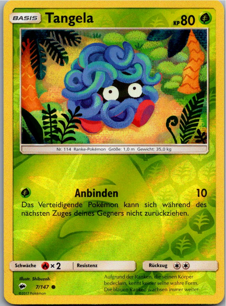 Tangela 7/147 Nacht in Flammen – Vorderseite