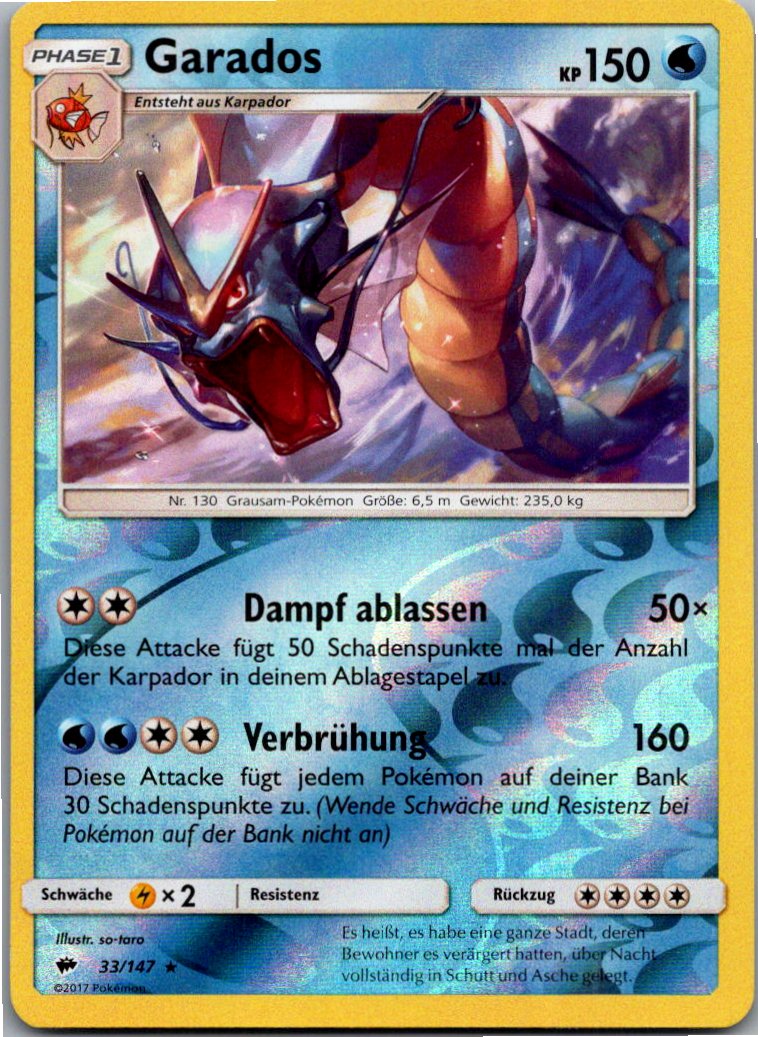Garados 33/147 Nacht in Flammen – Vorderseite