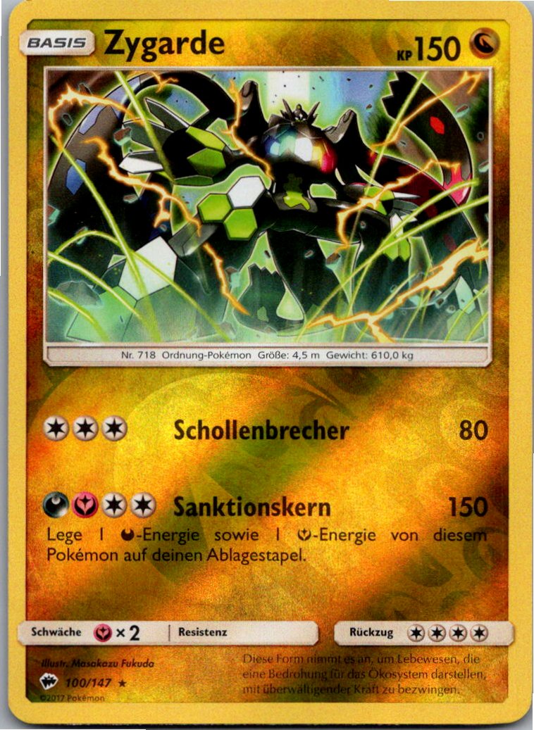 Zygarde 100/147 Nacht in Flammen – Vorderseite