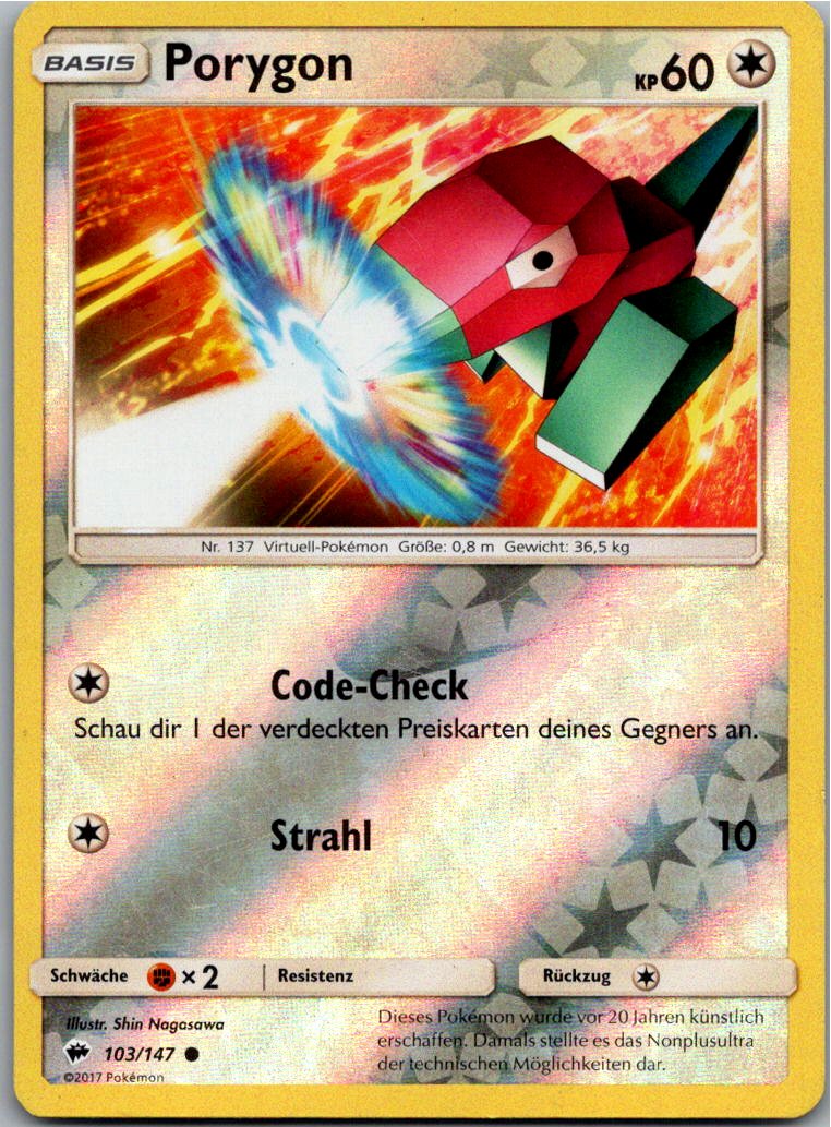 Porygon 103/147 Nacht in Flammen – Vorderseite