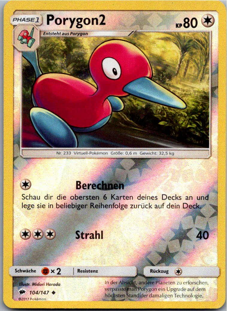 Porygon2 104/147 Nacht in Flammen – Vorderseite