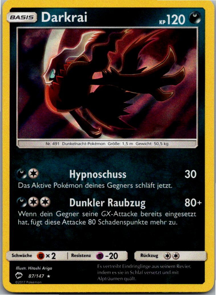 Darkrai 87/147 Nacht in Flammen – Vorderseite