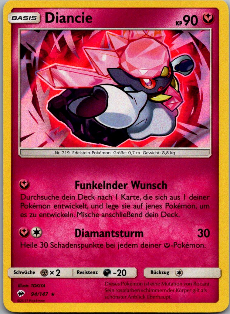 Diancie 94/147 Nacht in Flammen – Vorderseite