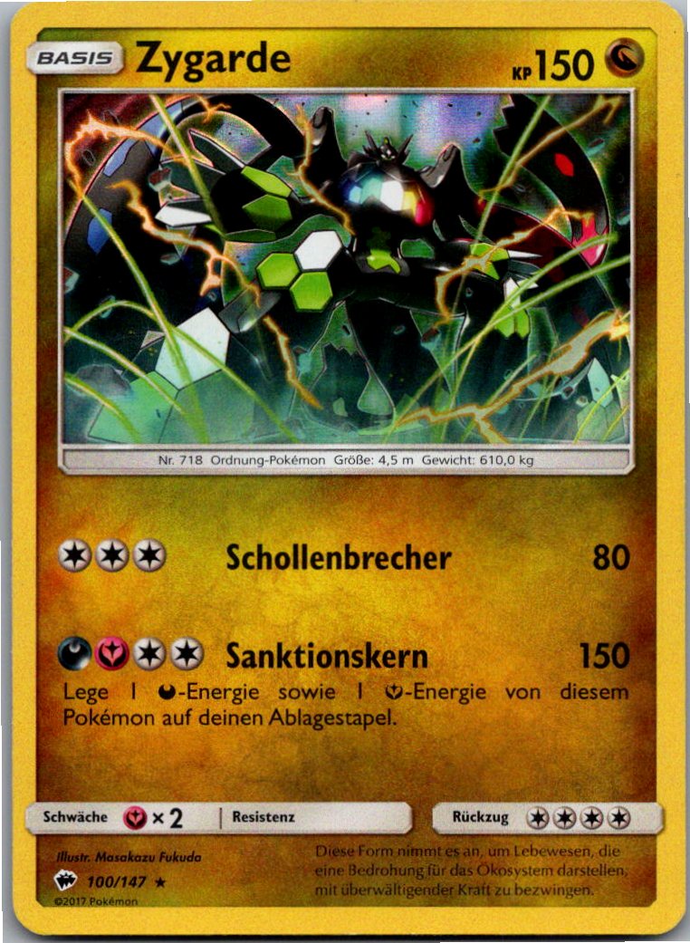 Zygarde 100/147 Nacht in Flammen – Vorderseite