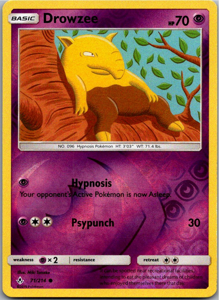Drowzee Traumato 71/214 Kräfte im Einklang – Vorderseite