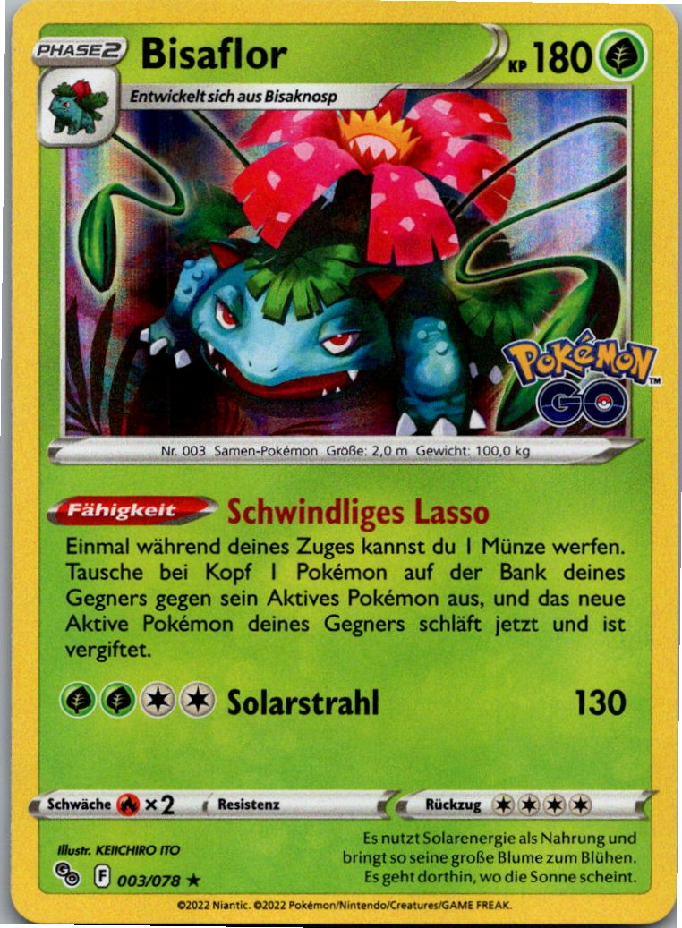 Bisaflor 003/078 Pokémon GO – Vorderseite