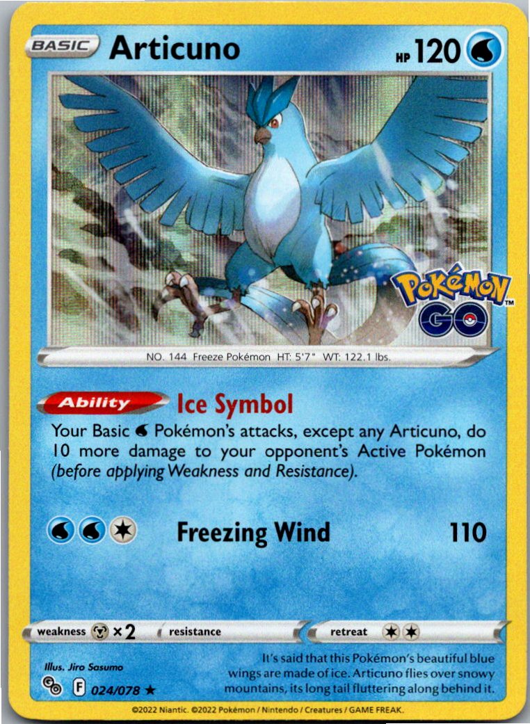 Articuno Arktos 024/078 Pokémon GO – Vorderseite
