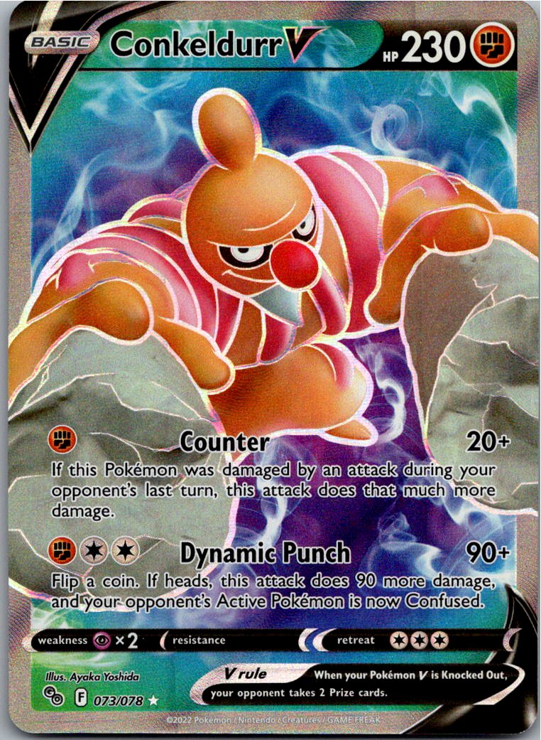 Conkeldurr V Meistagrif V 073/078 Pokémon GO – Vorderseite