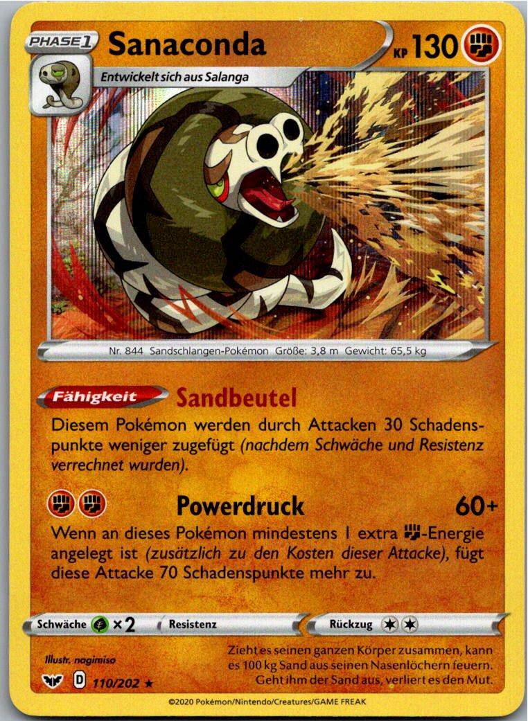 Sanaconda 110/202 Schwert & Schild – Vorderseite
