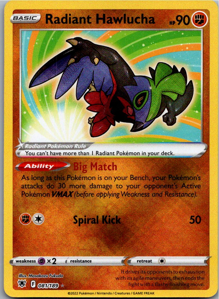 Radiant Hawlucha 81/189 Astralglanz – Vorderseite