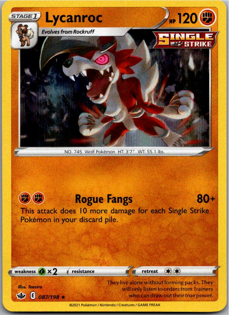 Lycanroc Wolwerock 087/198 Schaurige Herrschaft – Vorderseite