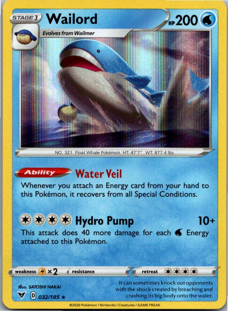 Wailord 032/185 Farbenschock – Vorderseite