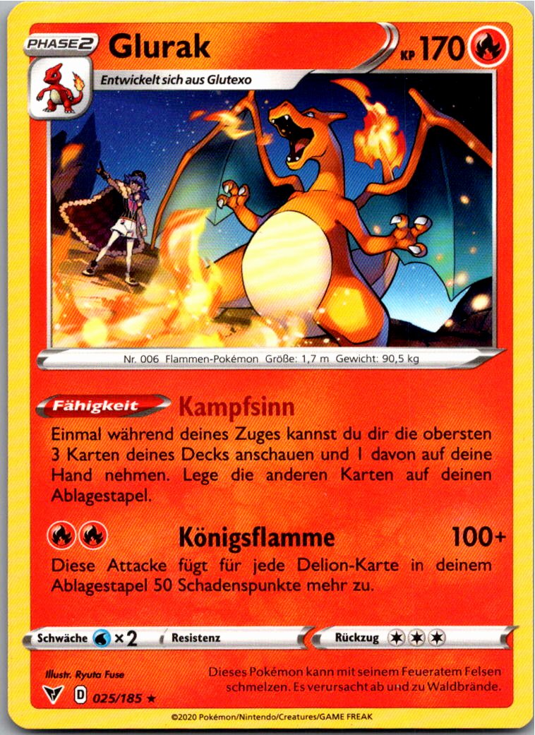 Glurak 025/185 Farbenschock – Vorderseite