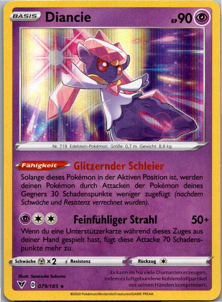 Diancie 079/185 Farbenschock – Vorderseite