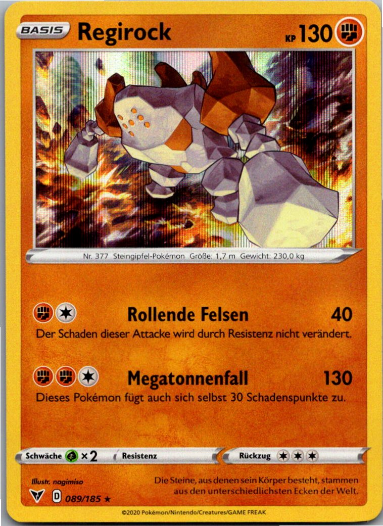 Regirock 089/185 Farbenschock – Vorderseite