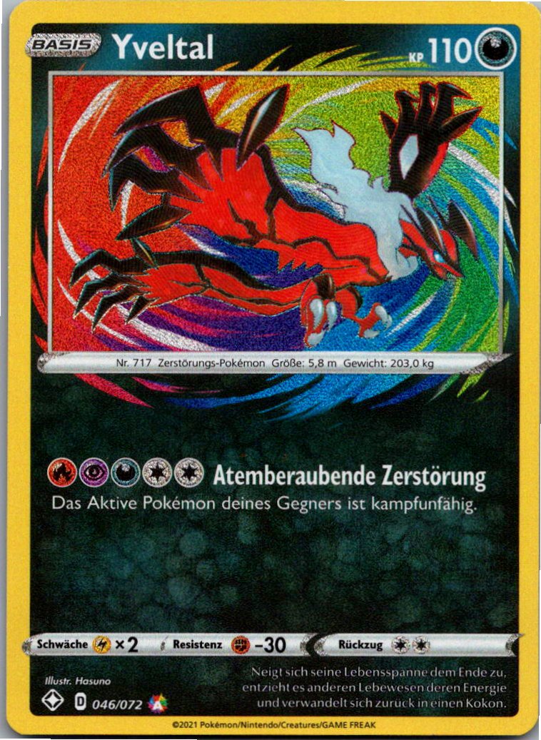 Yveltal 046/072 Glänzendes Schicksal – Vorderseite