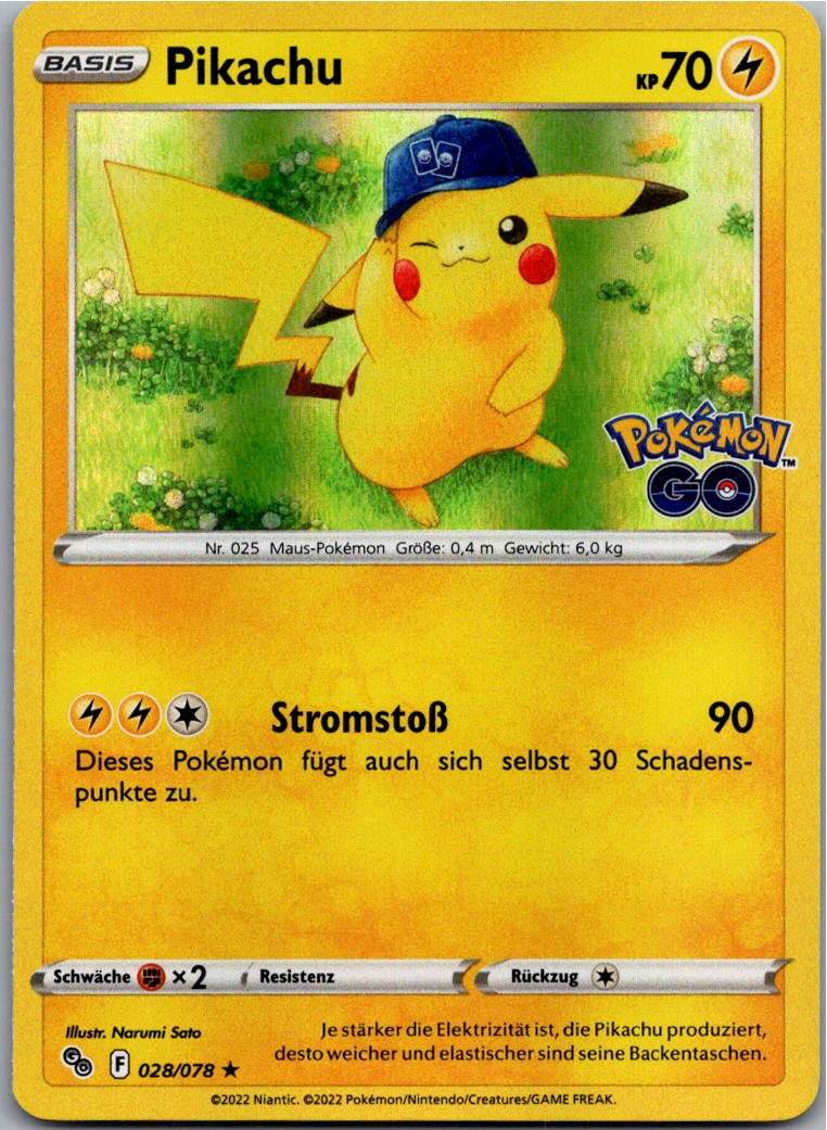 Pikachu 028/078 Pokémon GO – Vorderseite