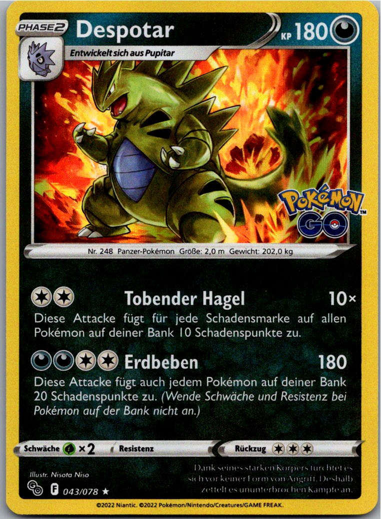 Despotar 043/078 Pokémon GO – Vorderseite