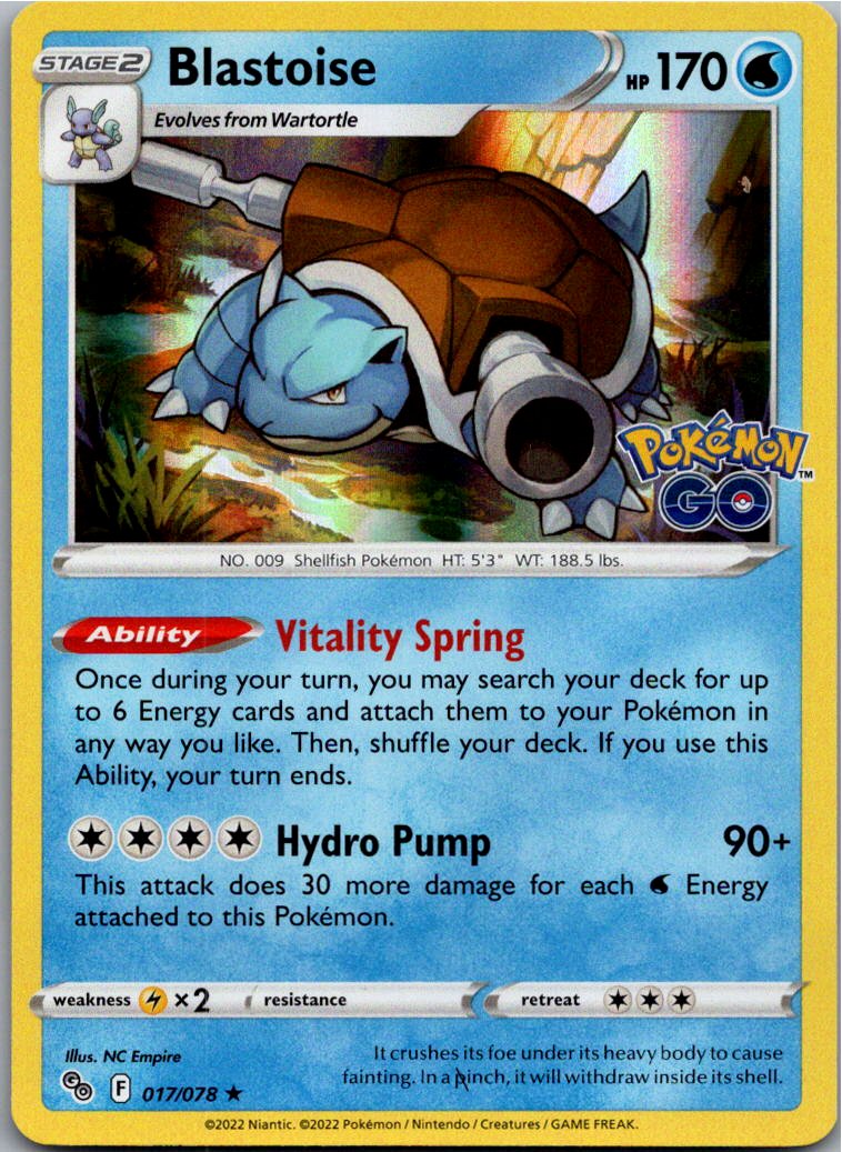 Blastoise Turtok 017/078 Pokémon GO – Vorderseite