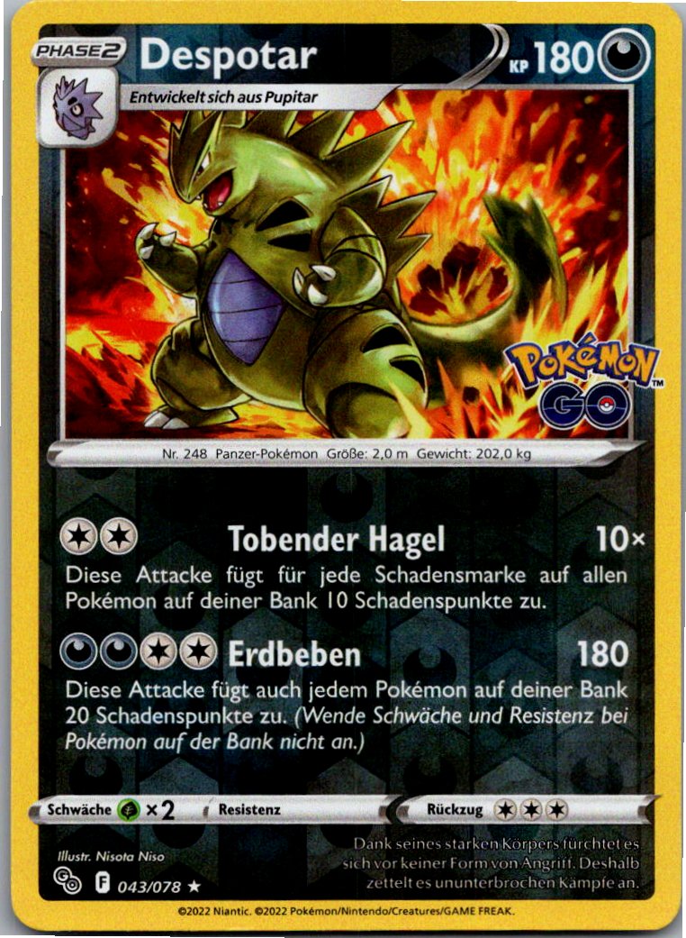 Despotar 043/078 Pokémon GO – Vorderseite