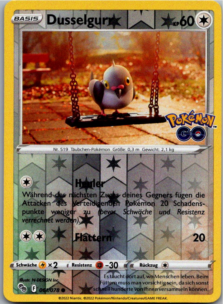 Dusselgurr 061/078 Pokémon GO – Vorderseite