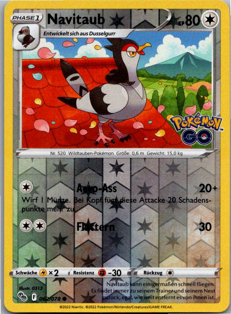 Navitaub 062/078 Pokémon GO – Vorderseite
