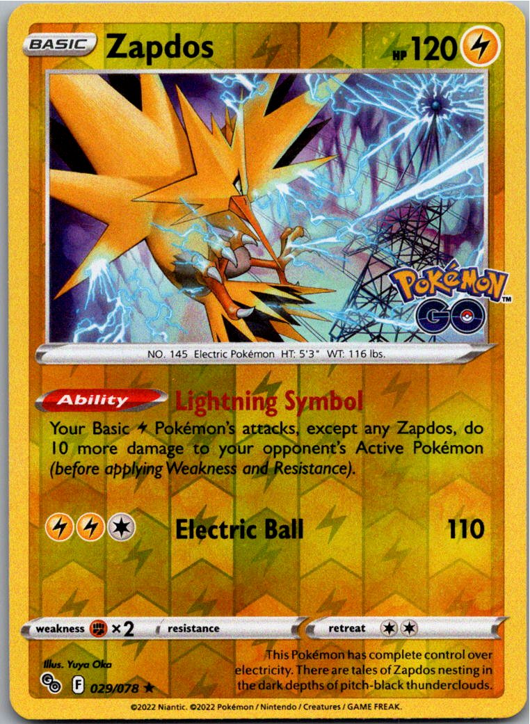Zapdos 029/078 Pokémon GO – Vorderseite